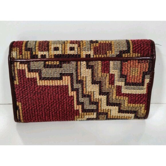 Patricia Nash Terresa Trifold Clutch Wallet Red Peruvian Tapestry 7.5x4.5x1.5 - Picture 2 of 6